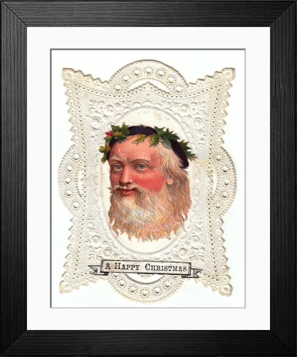 Framed Print : Santa Claus on a Christmas card Framed Print : Santa Claus on a Christmas card