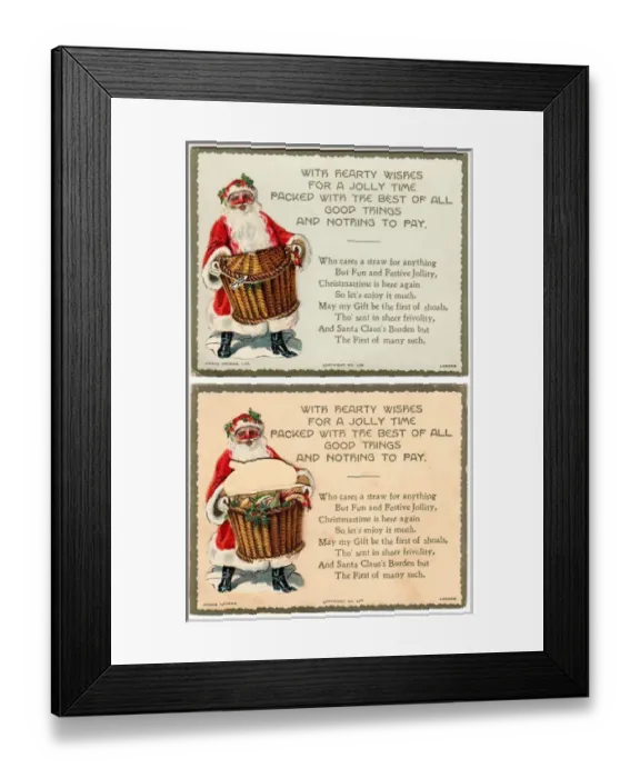 Framed Print : Santa Claus on a Christmas card Framed Print : Santa Claus on a Christmas card