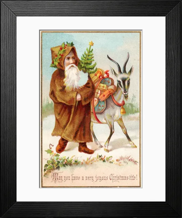 Framed Print : Santa Claus on a Christmas card Framed Print : Santa Claus on a Christmas card