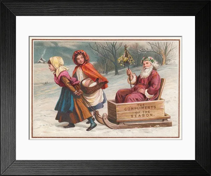 Framed Print : Santa Claus on a Christmas card Framed Print : Santa Claus on a Christmas card