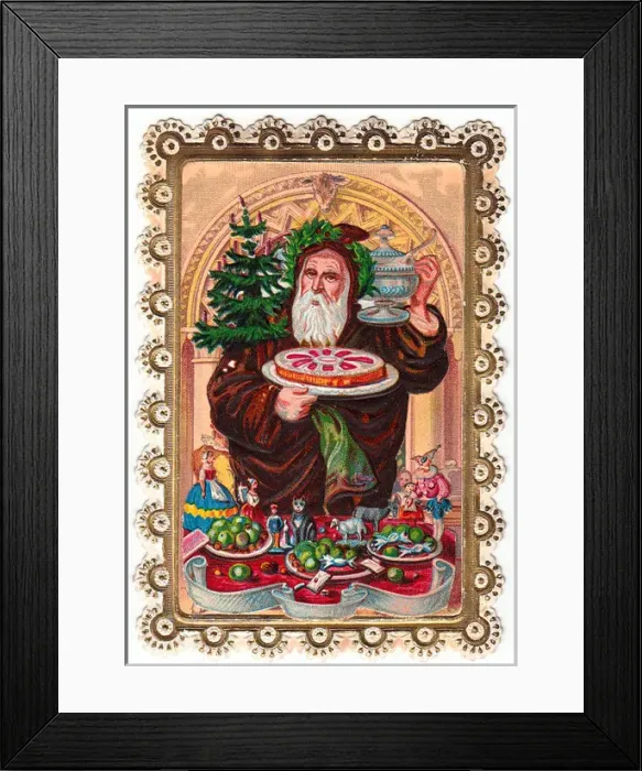 Framed Print : Santa Claus on a Christmas card Framed Print : Santa Claus on a Christmas card