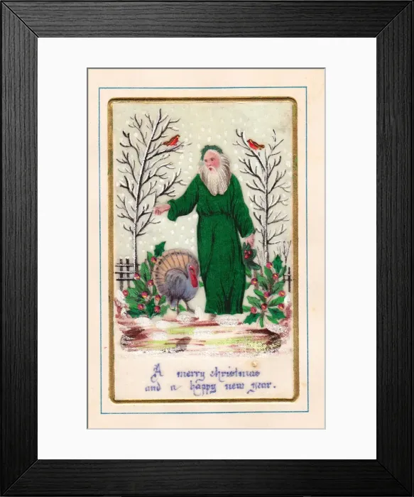 Framed Print : Santa Claus on a Christmas and New Year card Framed Print : Santa Claus on a Christmas and New Year card