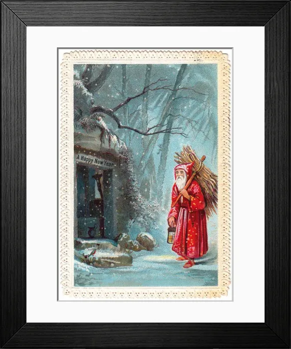 Framed Print : Santa Claus on a New Year card Framed Print : Santa Claus on a New Year card