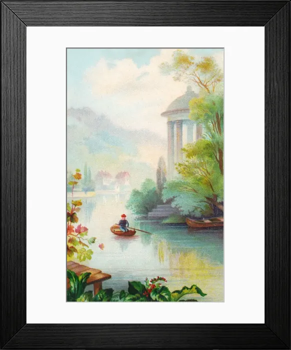 Framed Print : Boating scene on a greetings card Framed Print : Boating scene on a greetings card