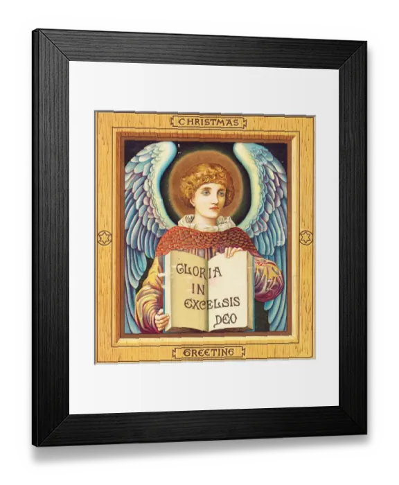 Framed Print : Angel with book on a Christmas card Framed Print : Angel with book on a Christmas card
