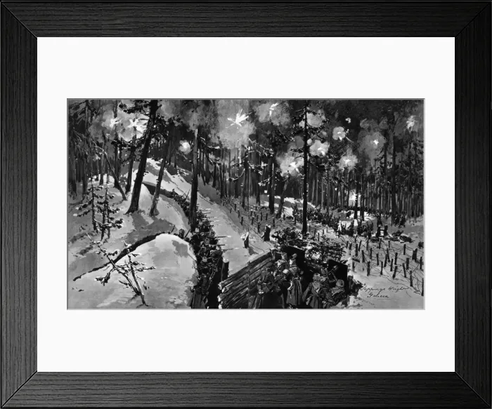Framed Print : Austrian attack on Russian trenches, Carpathians, WW1 Framed Print : Austrian attack on Russian trenches, Carpathians, WW1