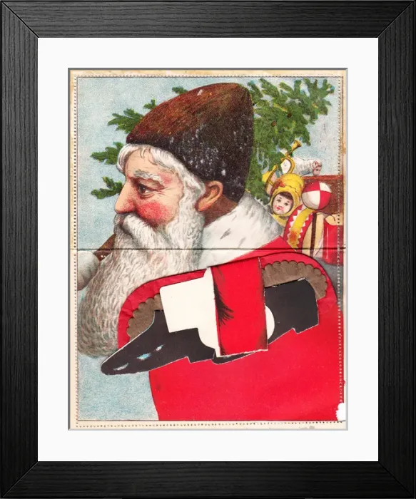 Framed Print : Santa Claus on a three-dimensional Christmas card Framed Print : Santa Claus on a three-dimensional Christmas card