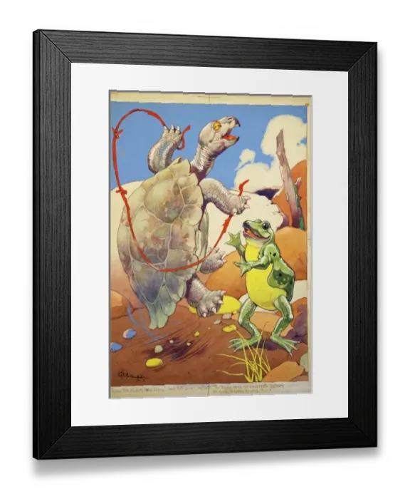 Framed Print : George Ernest Studdy, giant tortoise and frog Framed Print : George Ernest Studdy, giant tortoise and frog