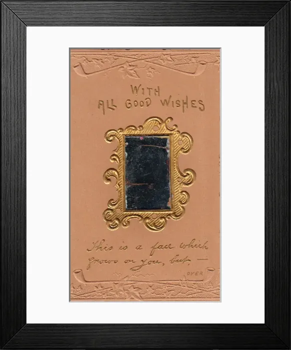 Framed Print : Greetings card with mirror Framed Print : Greetings card with mirror