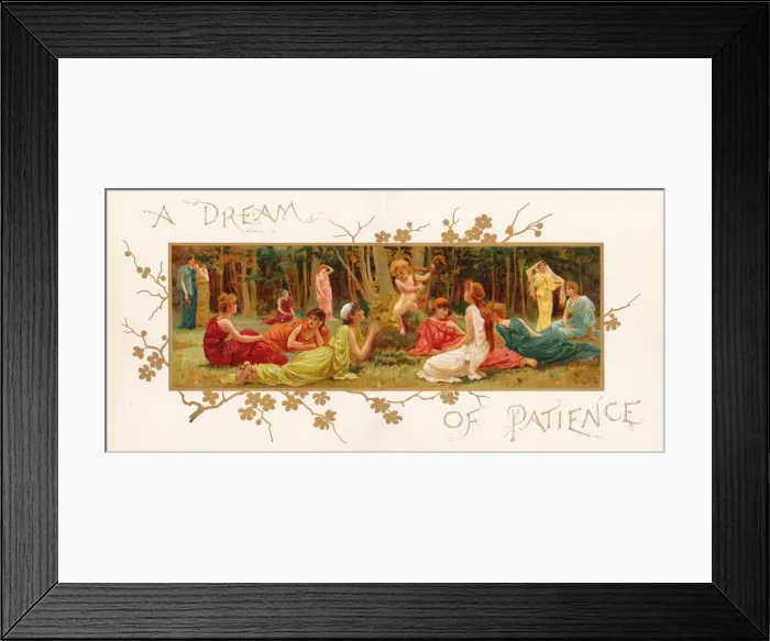 Framed Print : Greetings card design, A Dream of Patience Framed Print : Greetings card design, A Dream of Patience