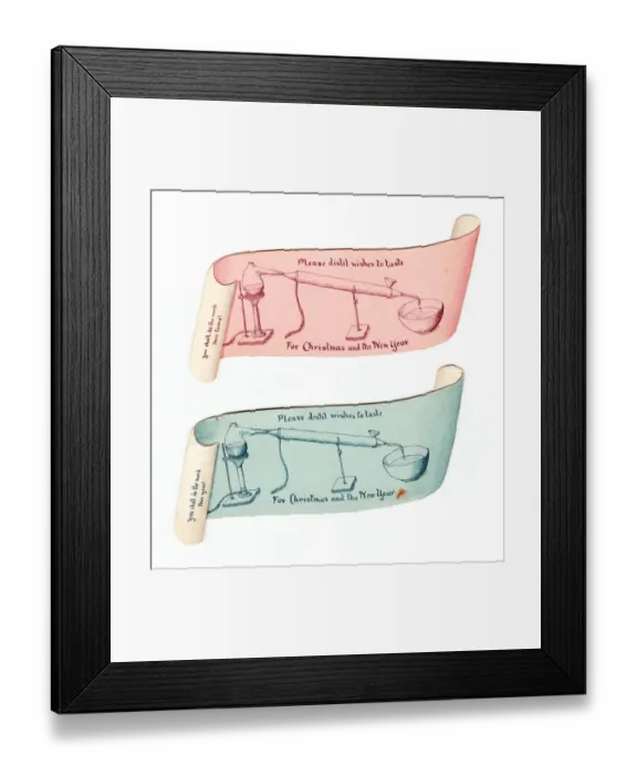 Framed Print : Two handmade Christmas and New Year cards Framed Print : Two handmade Christmas and New Year cards