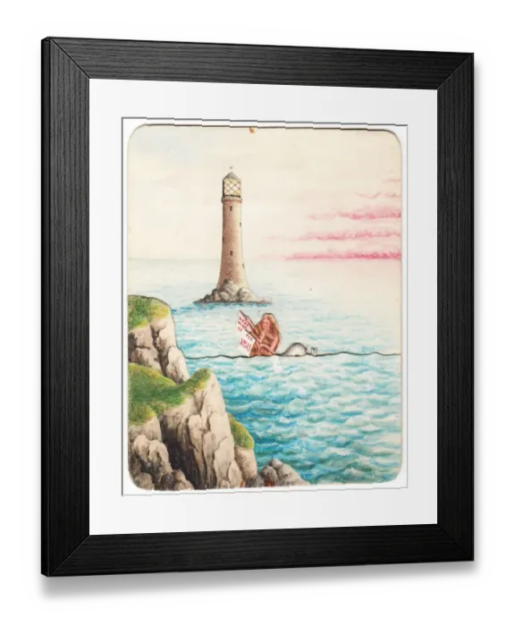 Framed Print : Handmade Christmas and New Year card with mermaid Framed Print : Handmade Christmas and New Year card with mermaid