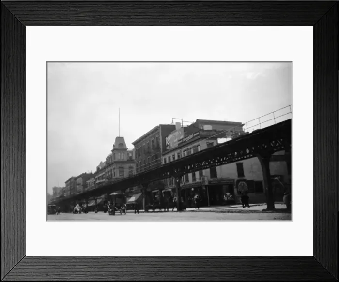 Framed Print : Elevated rail road, Houghton st, New York Framed Print : Elevated rail road, Houghton st, New York