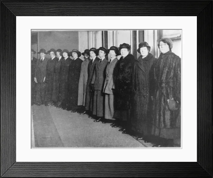 Framed Print : Women applicants for police jobs lined up Framed Print : Women applicants for police jobs lined up