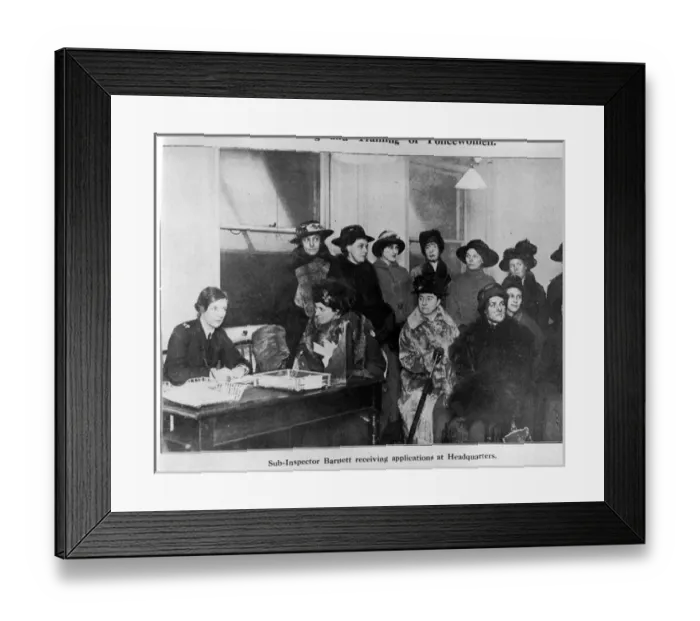 Framed Print : Sub-Inspector Barnett with women applicants Framed Print : Sub-Inspector Barnett with women applicants
