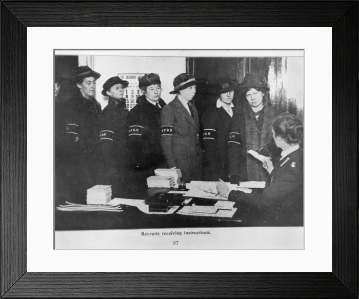 Framed Print : Women recruits for police jobs lined up Framed Print : Women recruits for police jobs lined up