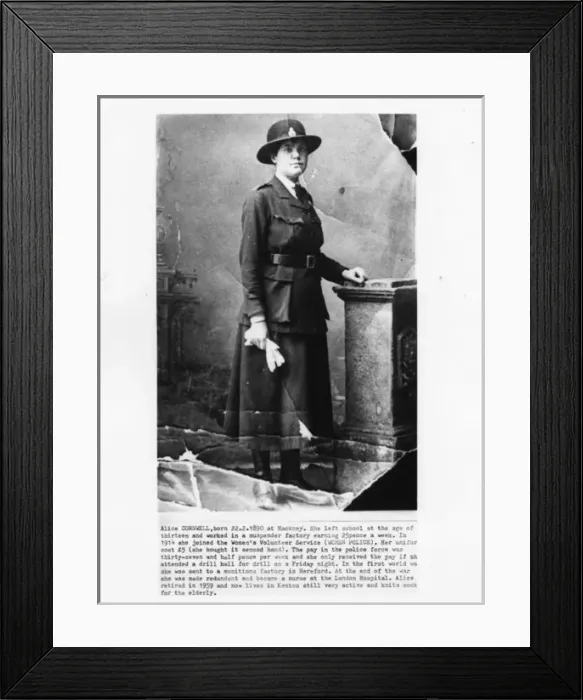 Framed Print : Alice Cornwell, early woman police volunteer Framed Print : Alice Cornwell, early woman police volunteer