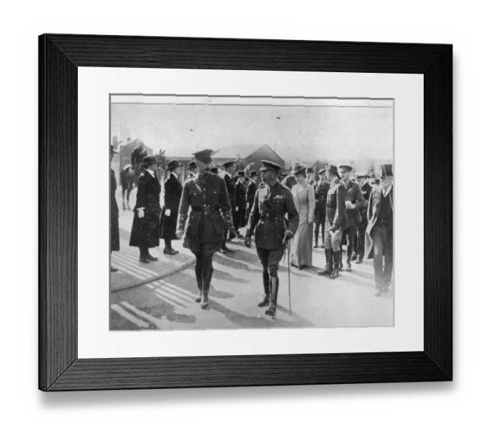 Framed Print : George V and Queen Mary official visit, WW1 Framed Print : George V and Queen Mary official visit, WW1
