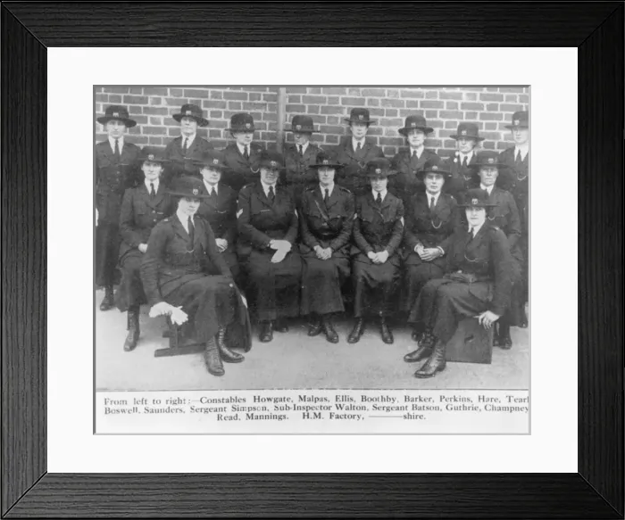 Framed Print : Group photo, women police officers in uniform, WW1 Framed Print : Group photo, women police officers in uniform, WW1