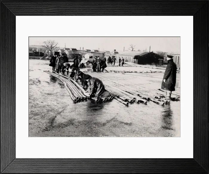 Framed Print : Hose Laying Drill Framed Print : Hose Laying Drill