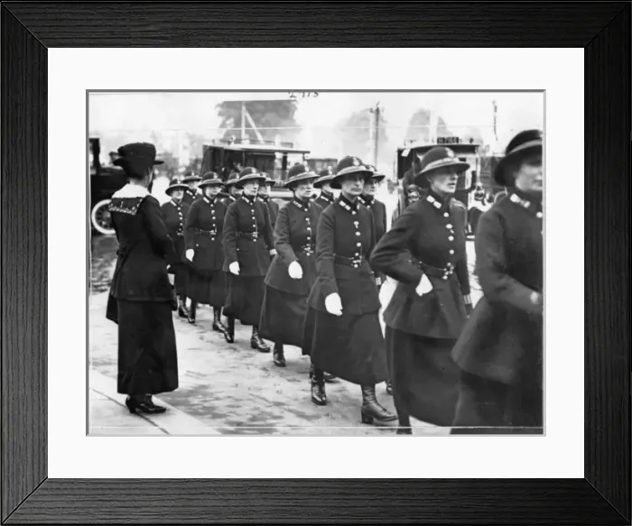 Framed Print : Women police officers on parade, London Framed Print : Women police officers on parade, London