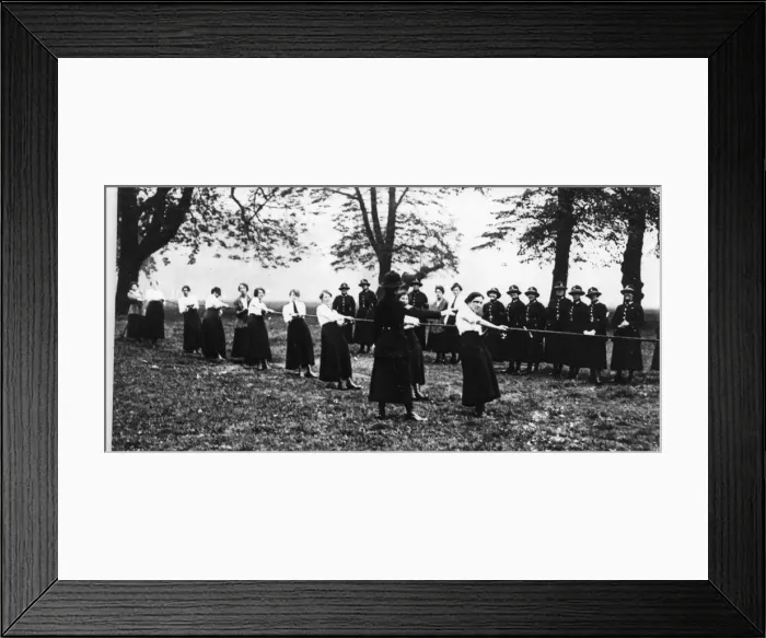 Framed Print : Women police officers in a tug-of-war contest, Hyde Park Framed Print : Women police officers in a tug-of-war contest, Hyde Park