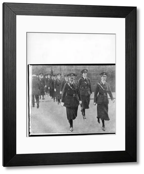 Framed Print : Women police inspectors in procession, WW1 Framed Print : Women police inspectors in procession, WW1