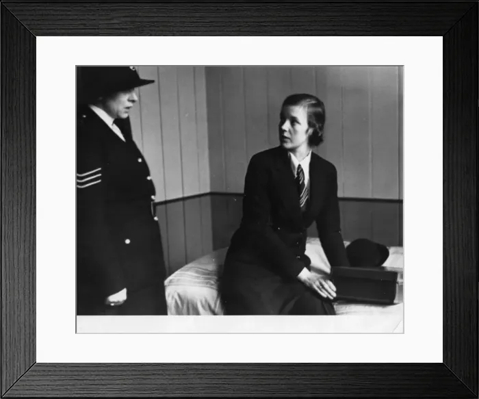 Framed Print : Civilian woman with woman police sergeant Framed Print : Civilian woman with woman police sergeant