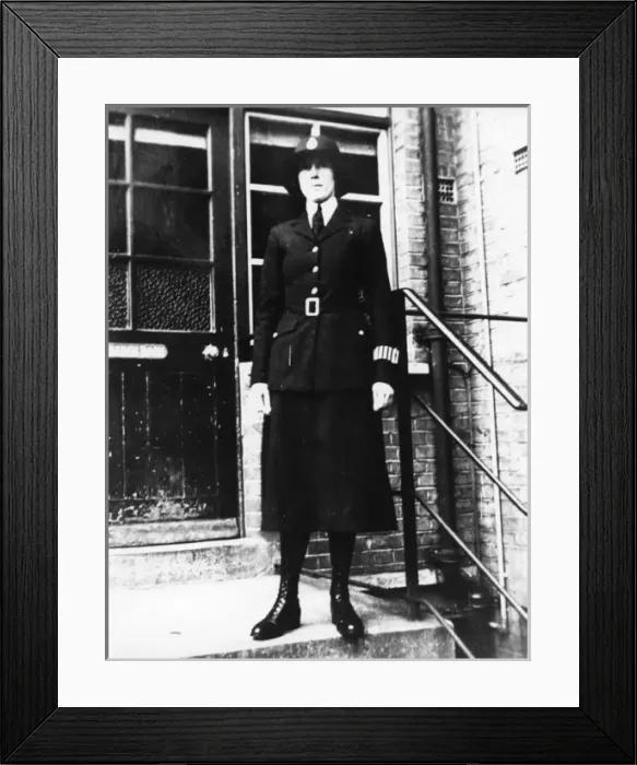 Framed Print : Woman police officer W Gould at Woolwich, SE London Framed Print : Woman police officer W Gould at Woolwich, SE London