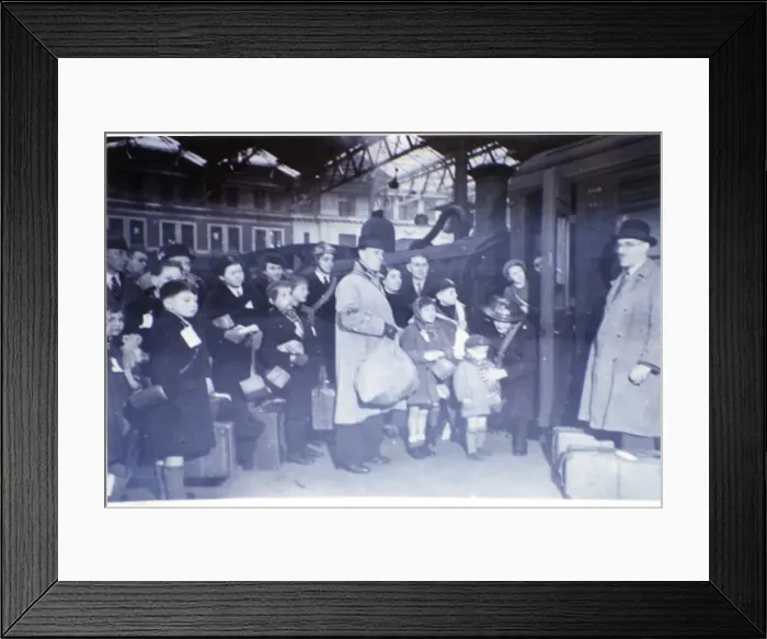 Framed Print : Two women police officers with children, London, WW2 Framed Print : Two women police officers with children, London, WW2