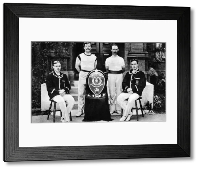 Framed Print : Lidderdale brothers with trophy, 1906 Framed Print : Lidderdale brothers with trophy, 1906