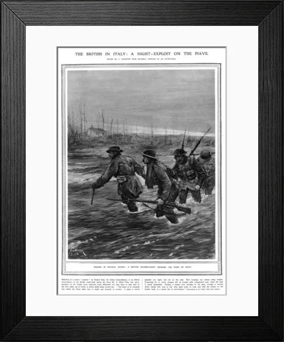 Framed Print : British in Italy, WW1, night exploit on the Piave 1918 Framed Print : British in Italy, WW1, night exploit on the Piave 1918