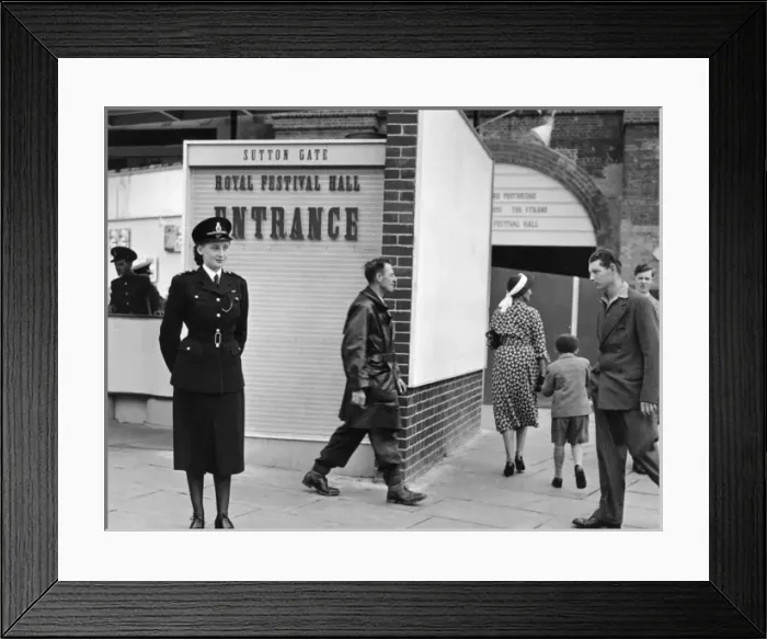 Framed Print : Woman police officer at Festival of Britain, London Framed Print : Woman police officer at Festival of Britain, London