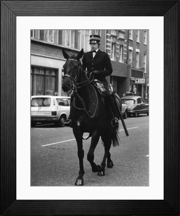Framed Print : Woman police officer on horseback, London Framed Print : Woman police officer on horseback, London