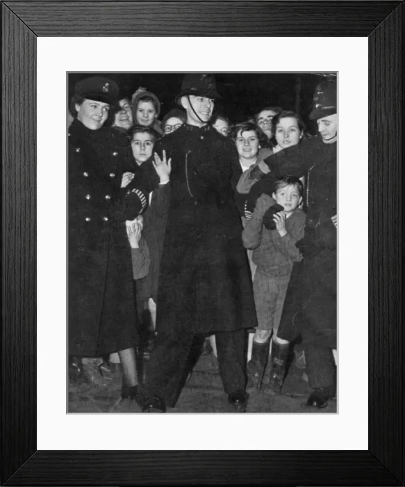 Framed Print : Three police officers on duty in London Framed Print : Three police officers on duty in London