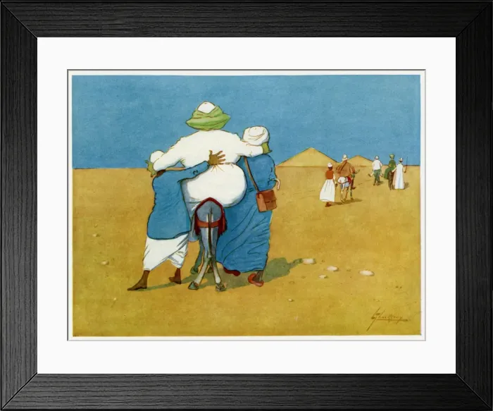 Framed Print : Humorous overweight tourist on a donkey Framed Print : Humorous overweight tourist on a donkey