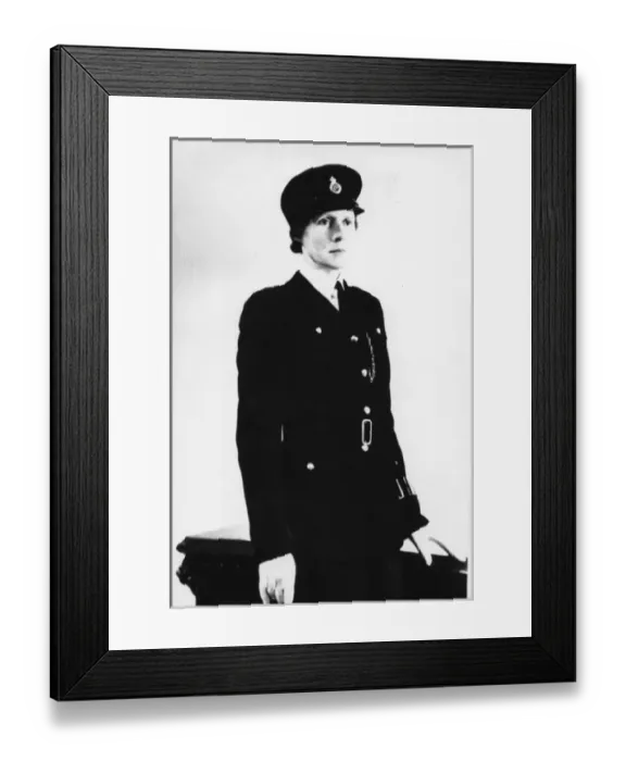 Framed Print : Woman police officer in studio photo Framed Print : Woman police officer in studio photo