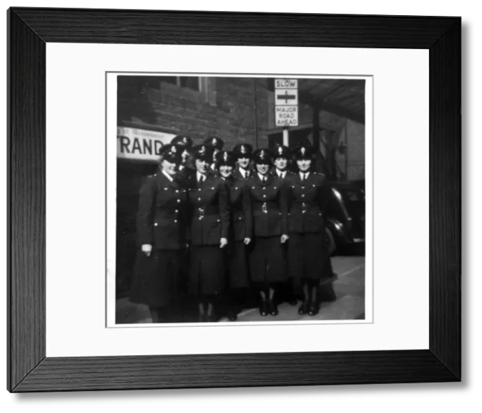 Framed Print : Group photo, nine women police officers, London Framed Print : Group photo, nine women police officers, London