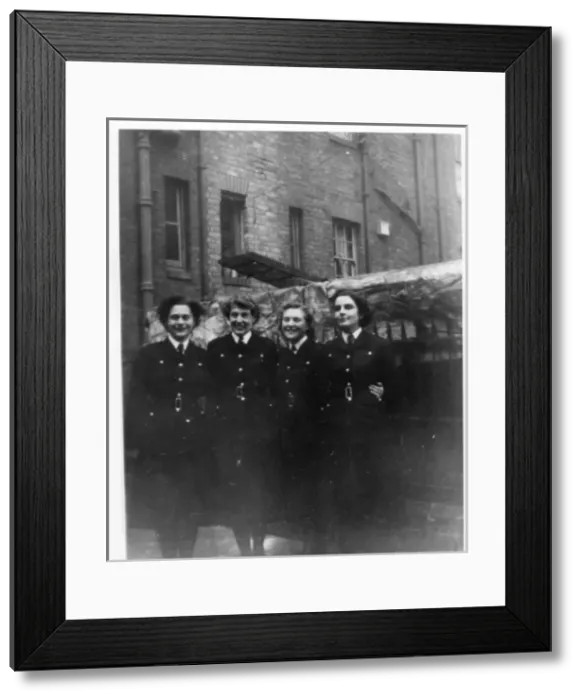 Framed Print : Group photo, four women police officers, London Framed Print : Group photo, four women police officers, London