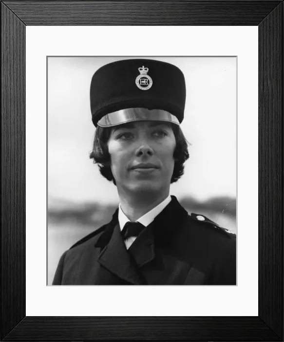 Framed Print : Woman police officer in new Hartnell uniform, London Framed Print : Woman police officer in new Hartnell uniform, London