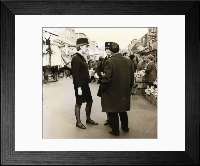 Framed Print : Two women police officers on duty in London Framed Print : Two women police officers on duty in London