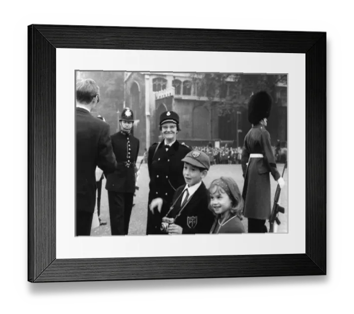 Framed Print : Male and female police officers in a London street Framed Print : Male and female police officers in a London street