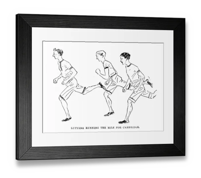 Framed Print : Varsity sports - Lutyens running the mile for Cambridge Framed Print : Varsity sports - Lutyens running the mile for Cambridge