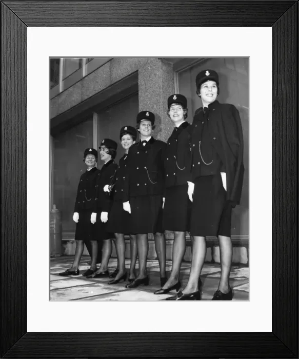Framed Print : Women police officers in new Hartnell uniform, London Framed Print : Women police officers in new Hartnell uniform, London