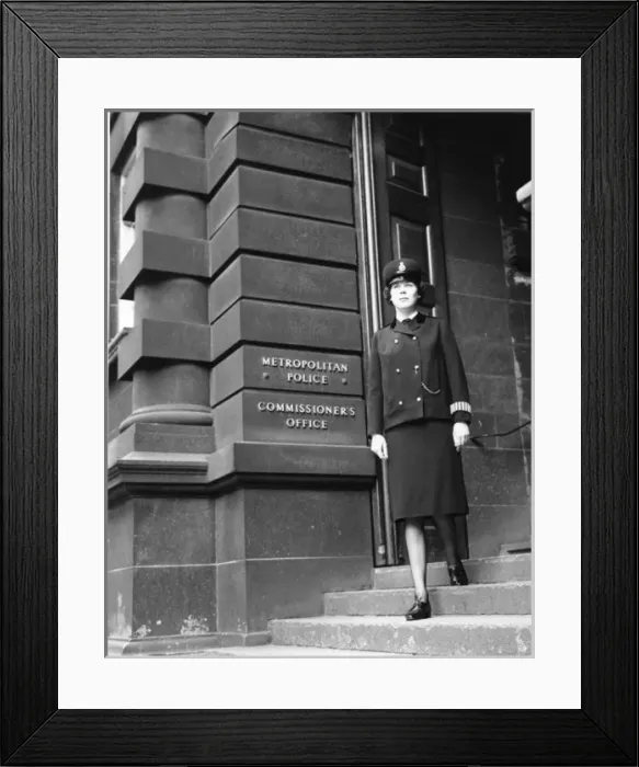 Framed Print : Woman police officer in new Hartnell uniform, London Framed Print : Woman police officer in new Hartnell uniform, London