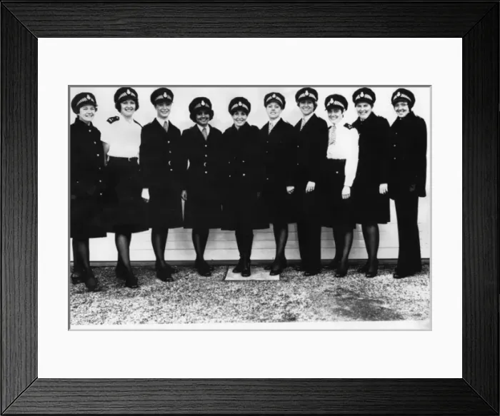 Framed Print : Ten women police officers in updated uniform, London Framed Print : Ten women police officers in updated uniform, London