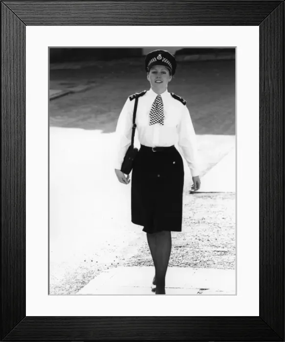 Framed Print : Woman police officer in updated uniform, London Framed Print : Woman police officer in updated uniform, London