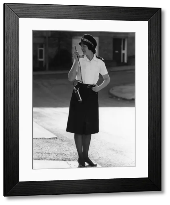 Framed Print : Woman police officer in updated uniform, London Framed Print : Woman police officer in updated uniform, London