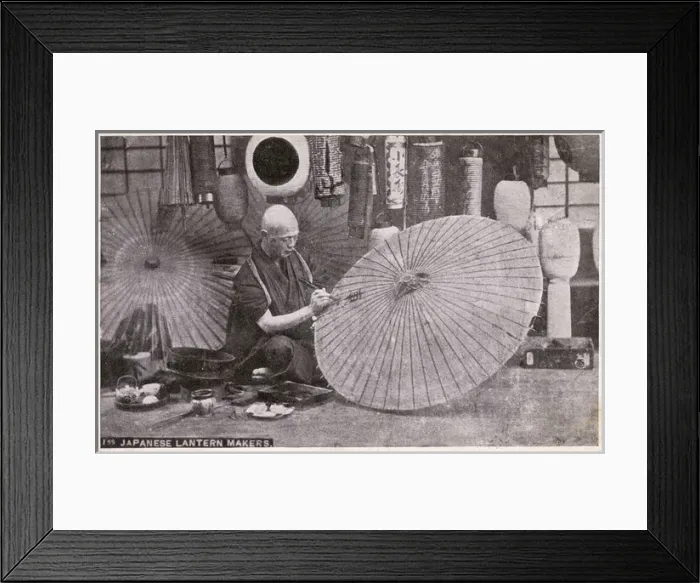 Framed Print : Japan - Paper worker - Making parasols and lanterns Framed Print : Japan - Paper worker - Making parasols and lanterns