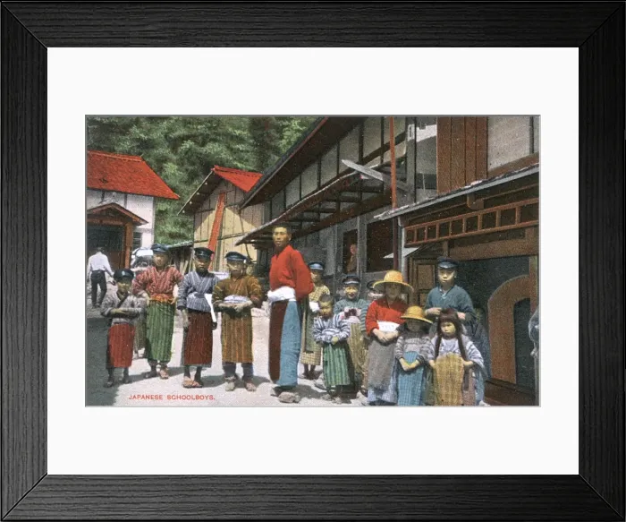 Framed Print : Japan - Group of Schoolboys Framed Print : Japan - Group of Schoolboys
